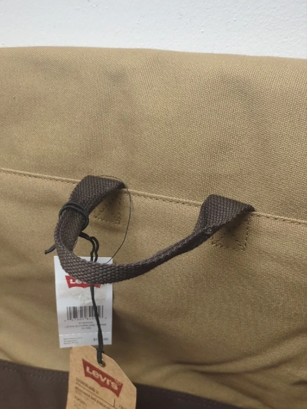 Levi's Two-Tone Tan and Dark Brown Canvas Lap Top Messenger Bag Sutherland II